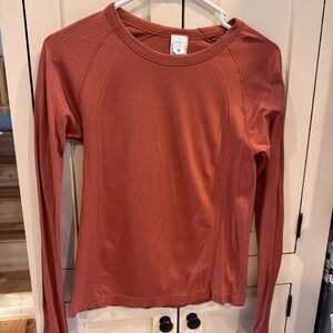 Old Navy Rust Active Seamless Ribbed Long Sleeve Top Size M Lululemon Inspired